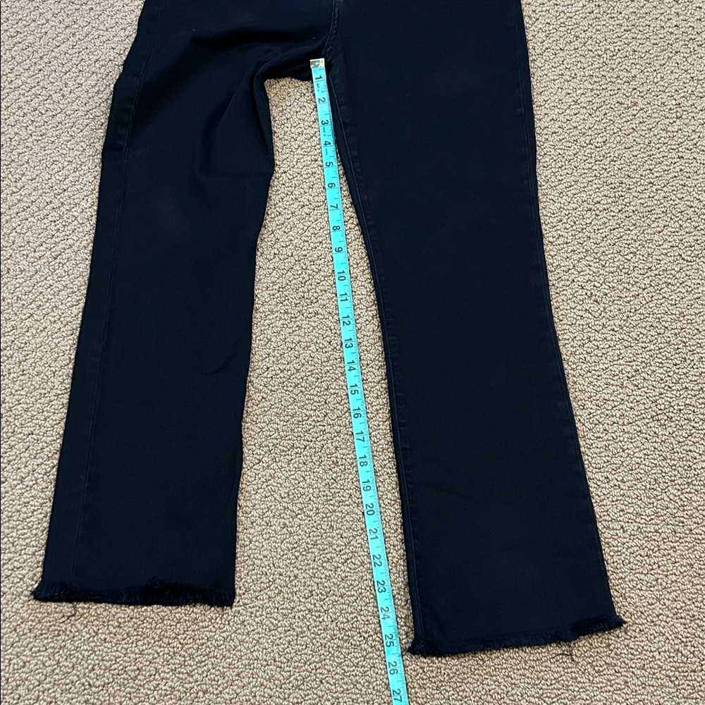 Current Elliott The High Waist Flare Jeans size 28 Black Distressed Frayed Hem - Picture 13 of 15
